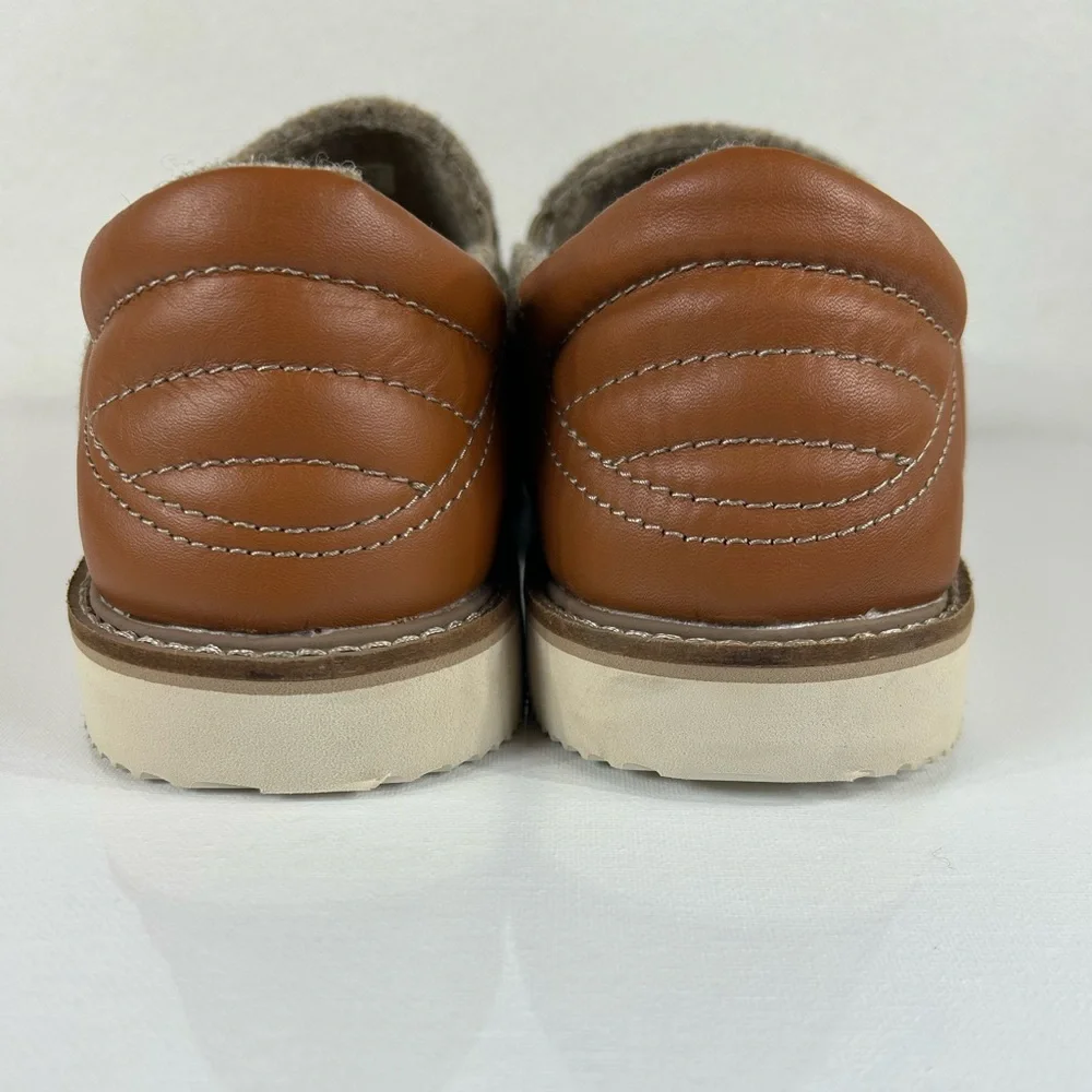 Sanuk Tan and Brown Slip-On Loafers Size 7